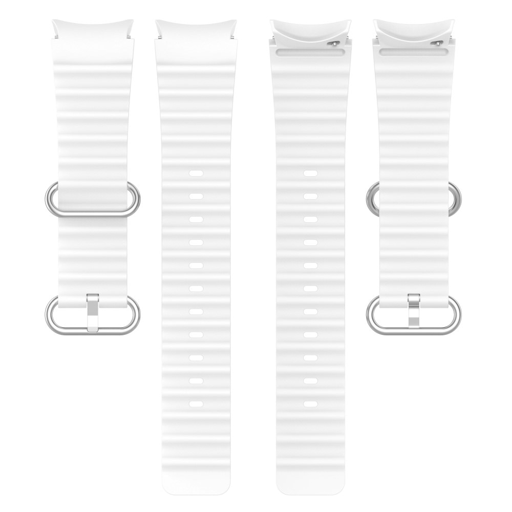 Samsung Galaxy Watch 6 44mm Sportigt Full-fit armband i silikon, vit