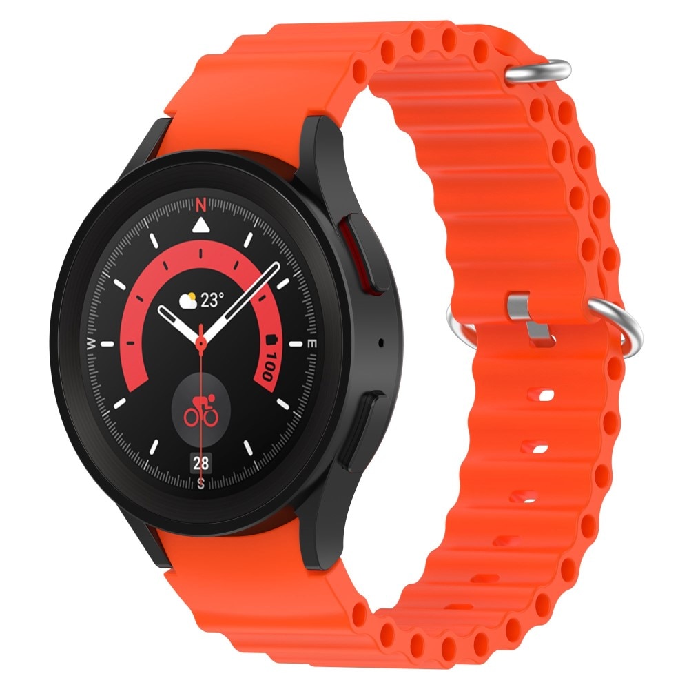 Samsung Galaxy Watch 5 Pro 45mm Sportigt Full-fit armband i silikon, orange