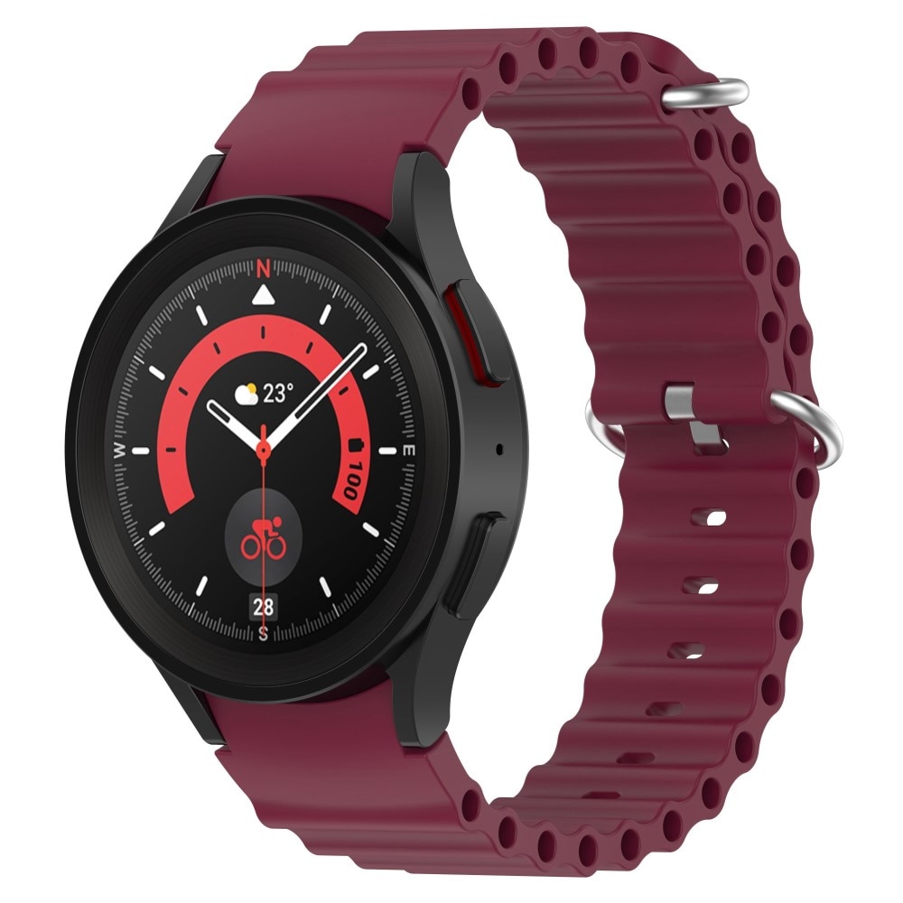 Samsung Galaxy Watch 5 Pro 45mm Sportigt Full-fit armband i silikon, röd