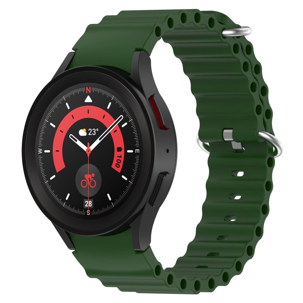 Samsung Galaxy Watch 5 Pro 45mm Sportigt Full-fit armband i silikon, grön