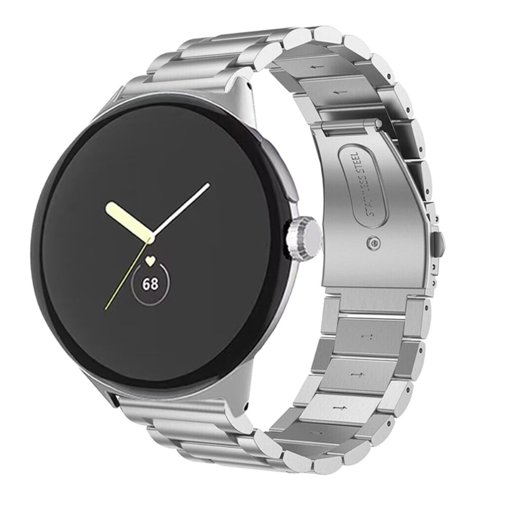 Google Pixel Watch 2 Stilrent länkarmband i metall, silver