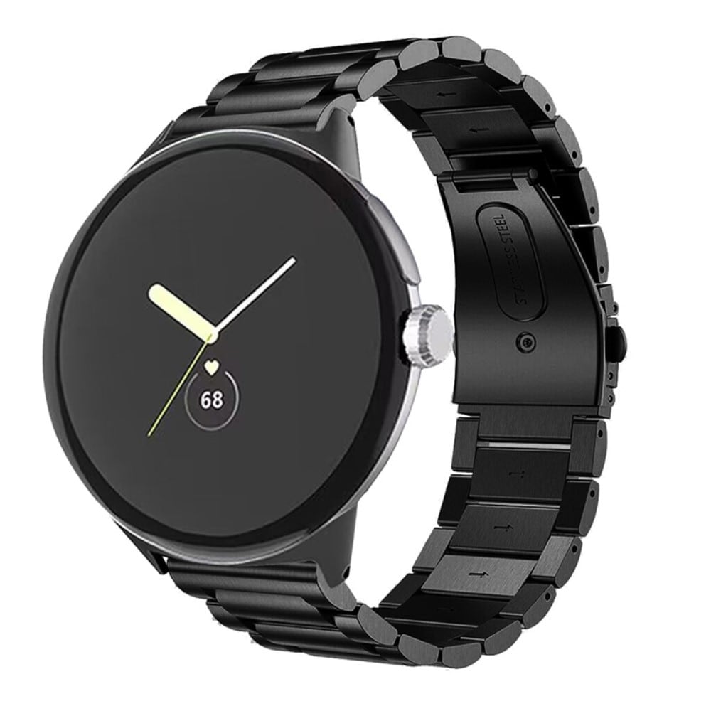 Google Pixel Watch 2 Stilrent länkarmband i metall, svart