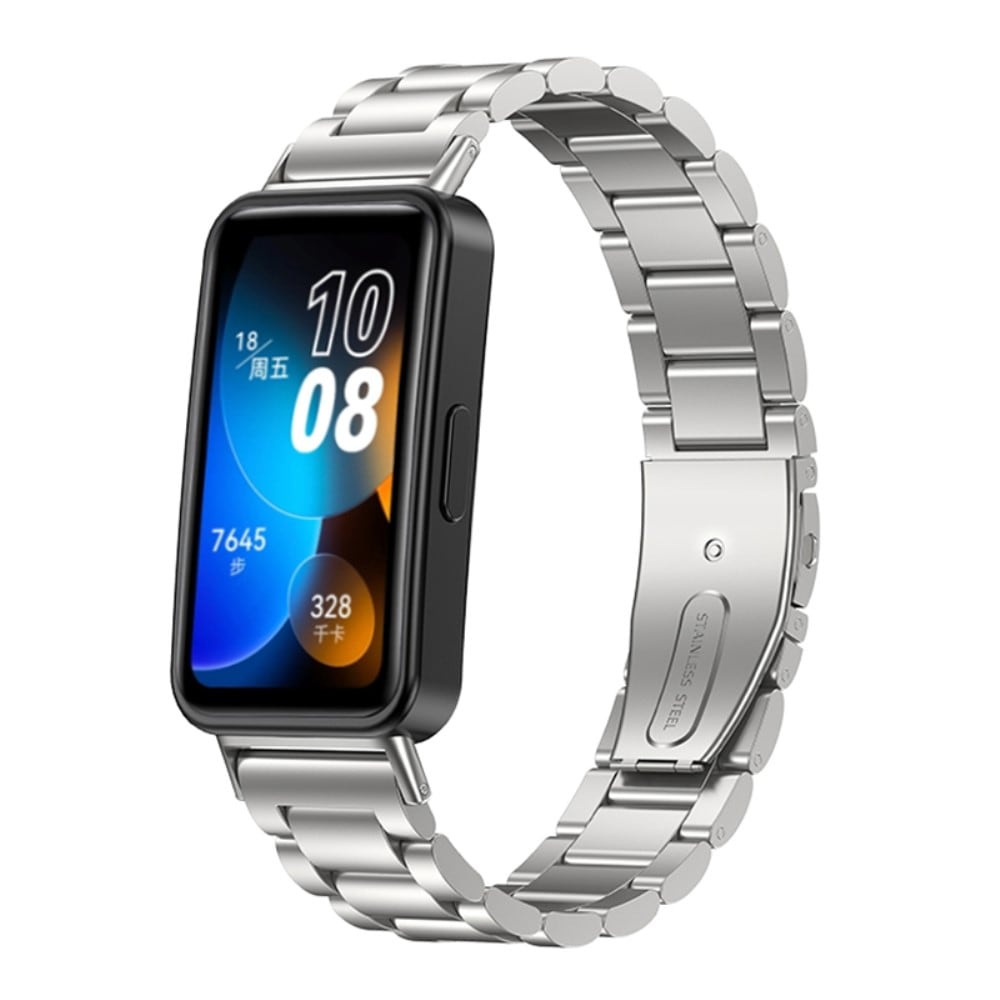 Huawei Band 8 Stilrent länkarmband i metall, silver