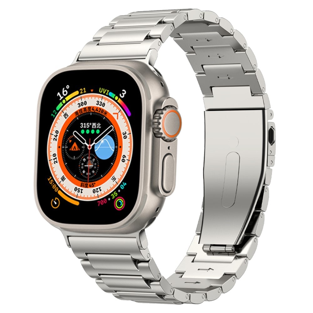 Apple Watch 45mm Series 9 Snyggt armband i titan, titan