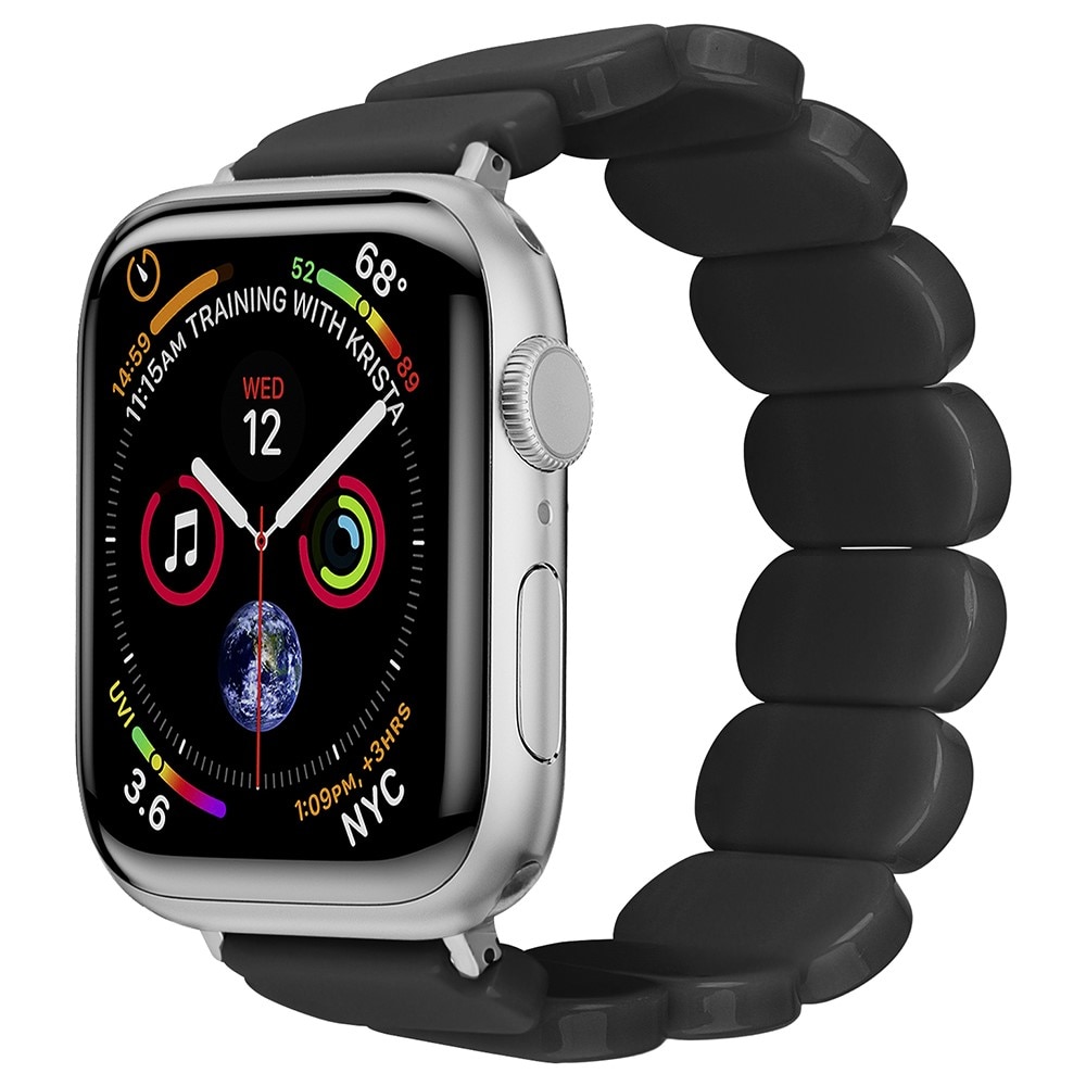Apple Watch 45mm Series 9 Flexibelt Armband i resin, svart