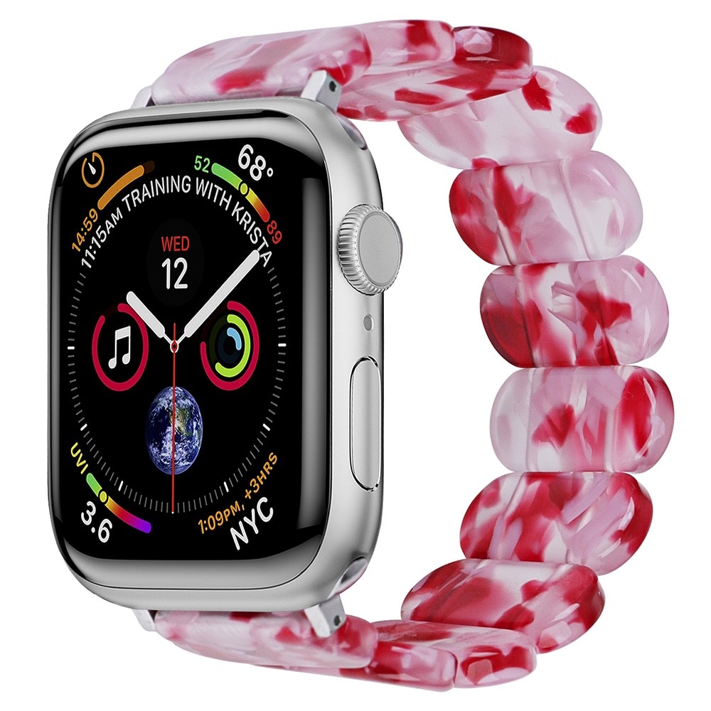Apple Watch 45mm Series 9 Flexibelt Armband i resin, rosa mix