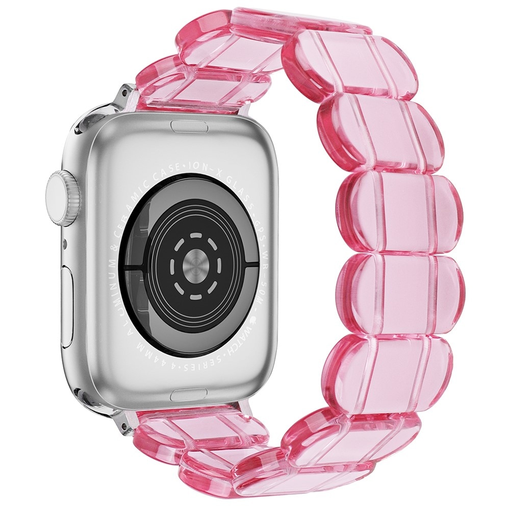 Apple Watch 45mm Series 7 Flexibelt Armband i resin, rosa