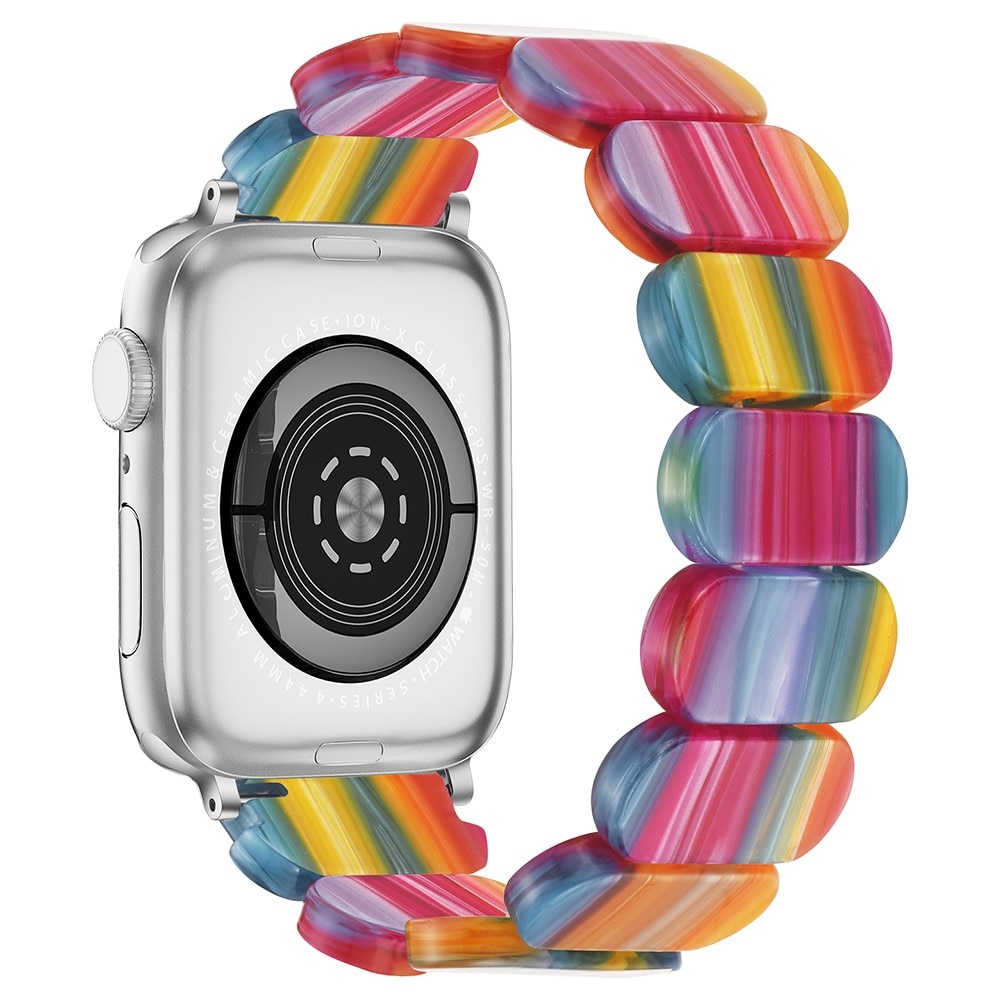 Apple Watch 45mm Series 7 Flexibelt Armband i resin, regnbåge