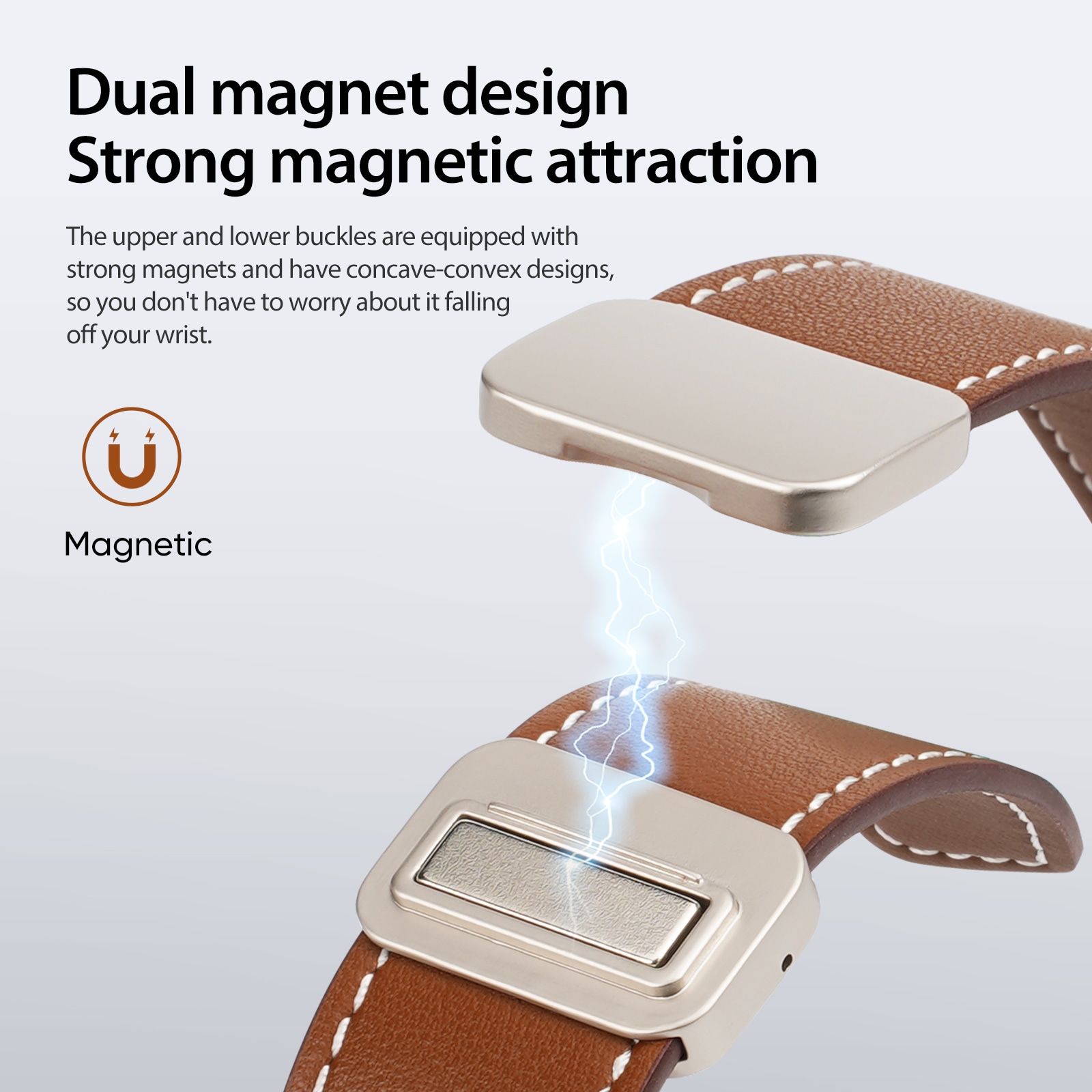 Apple Watch Series 4-6 44mm Armband i läder, Brun