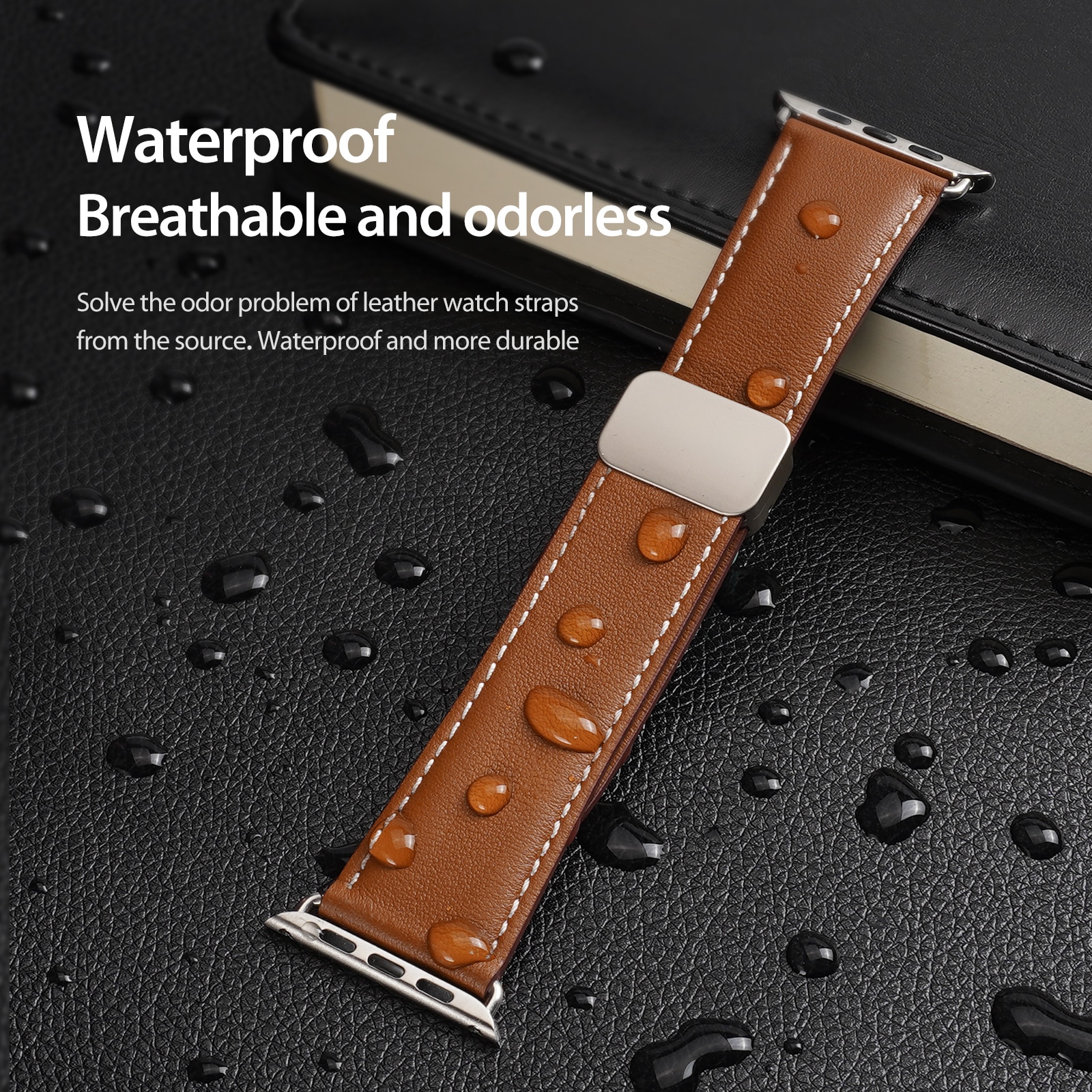 Apple Watch Series 4-6 44mm Armband i läder, Brun