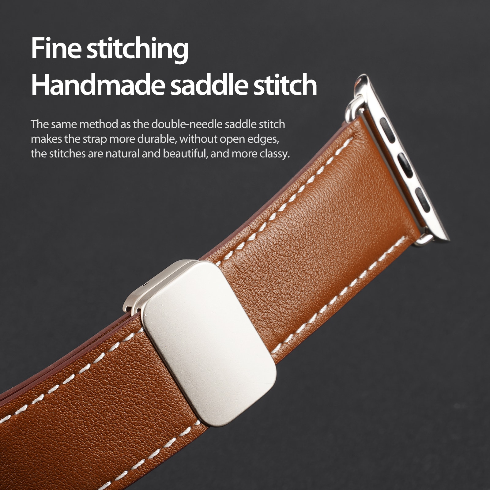 Apple Watch Series 4-6 44mm Armband i läder, Brun