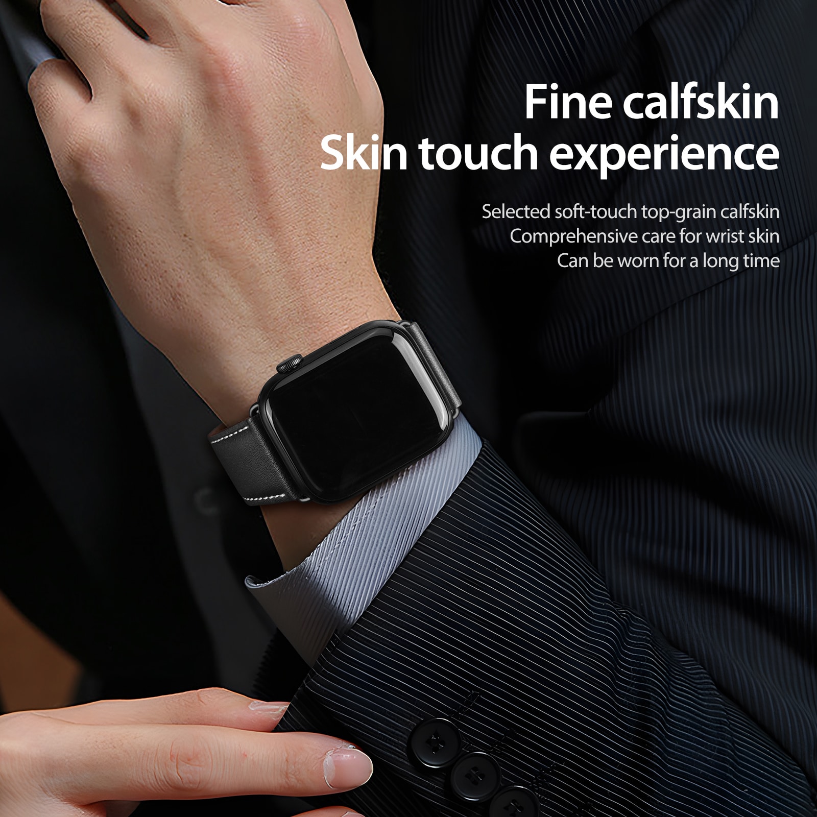 Apple Watch Series 4-6 44mm Armband i läder, Brun