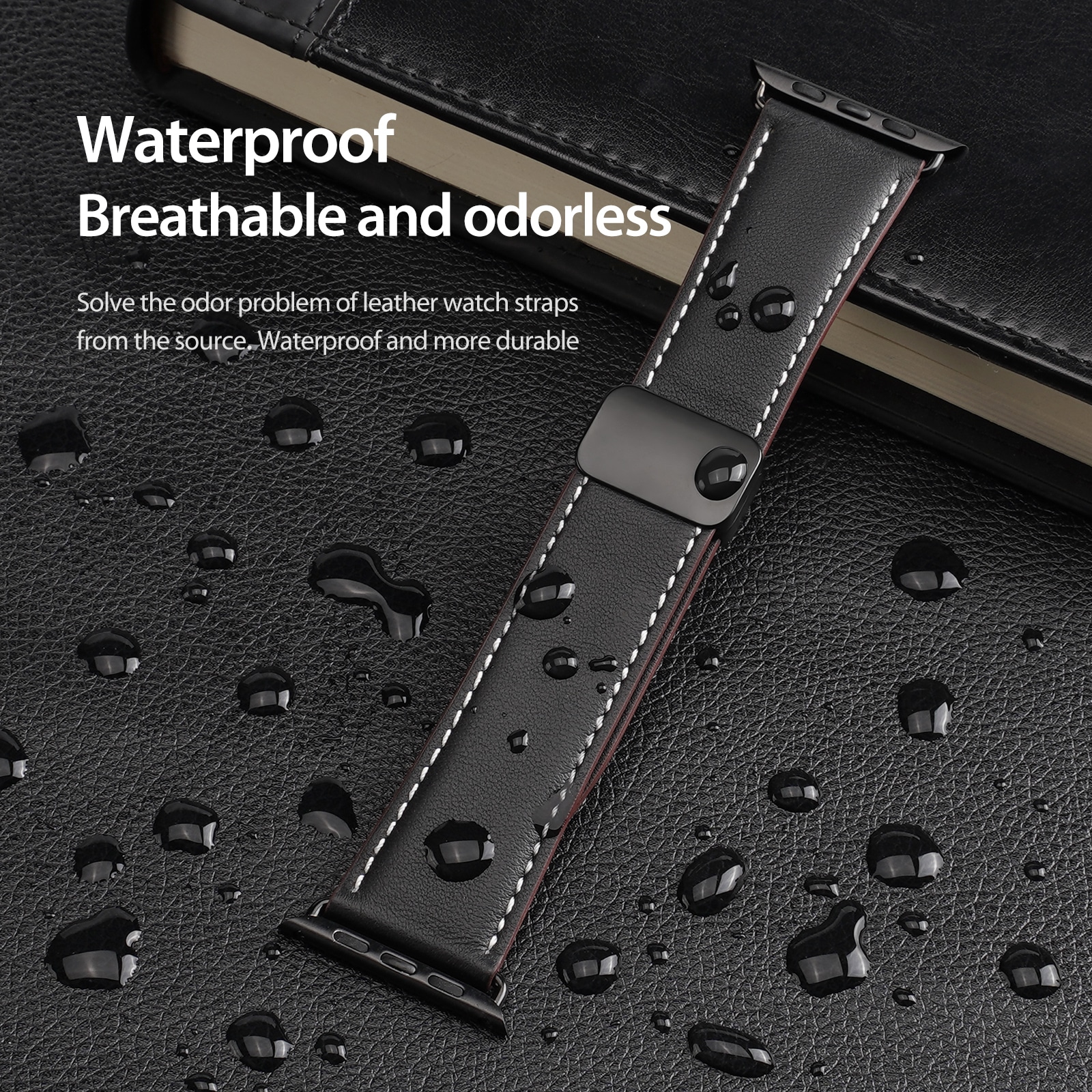 Apple Watch Series 4-6 44mm Armband i läder, Brun