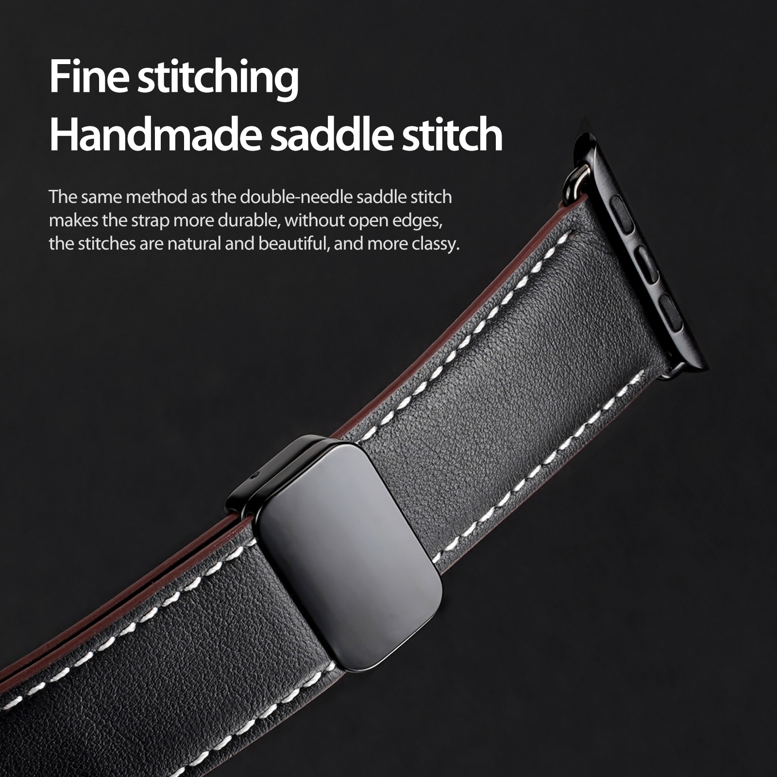 Apple Watch Series 4-6 44mm Armband i läder, Brun