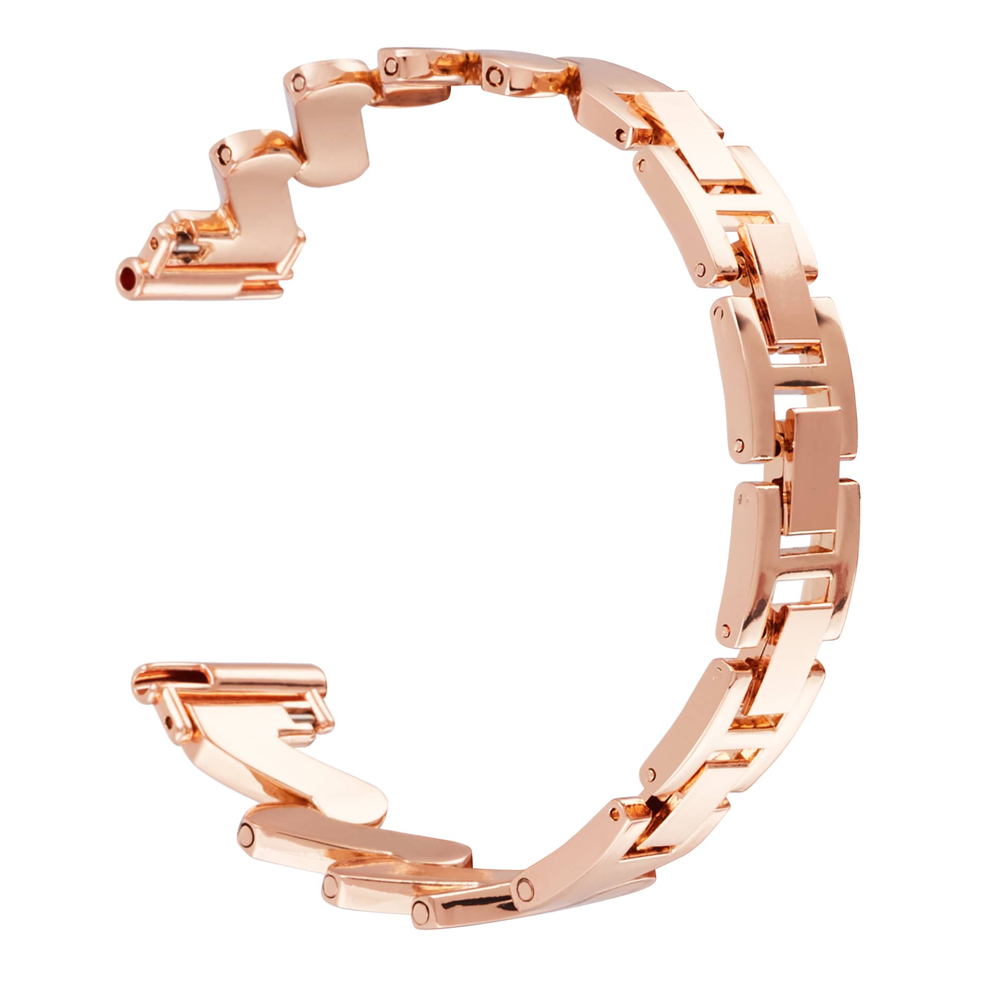 Universal 18mm Elegant länkarmband med vågmönster, roséguld