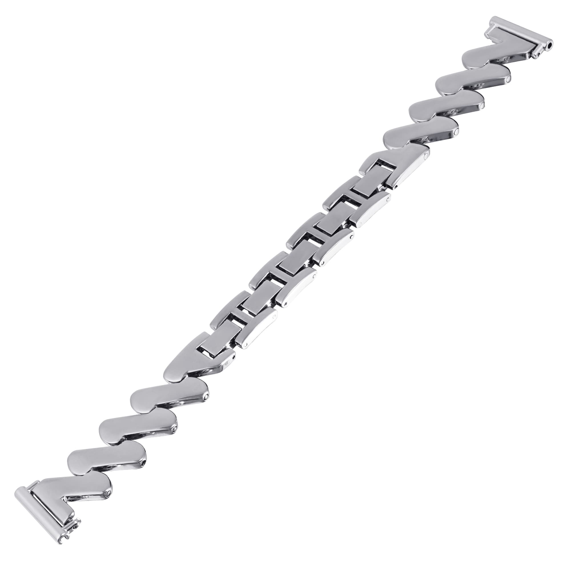 Universal 18mm Elegant länkarmband med vågmönster, silver