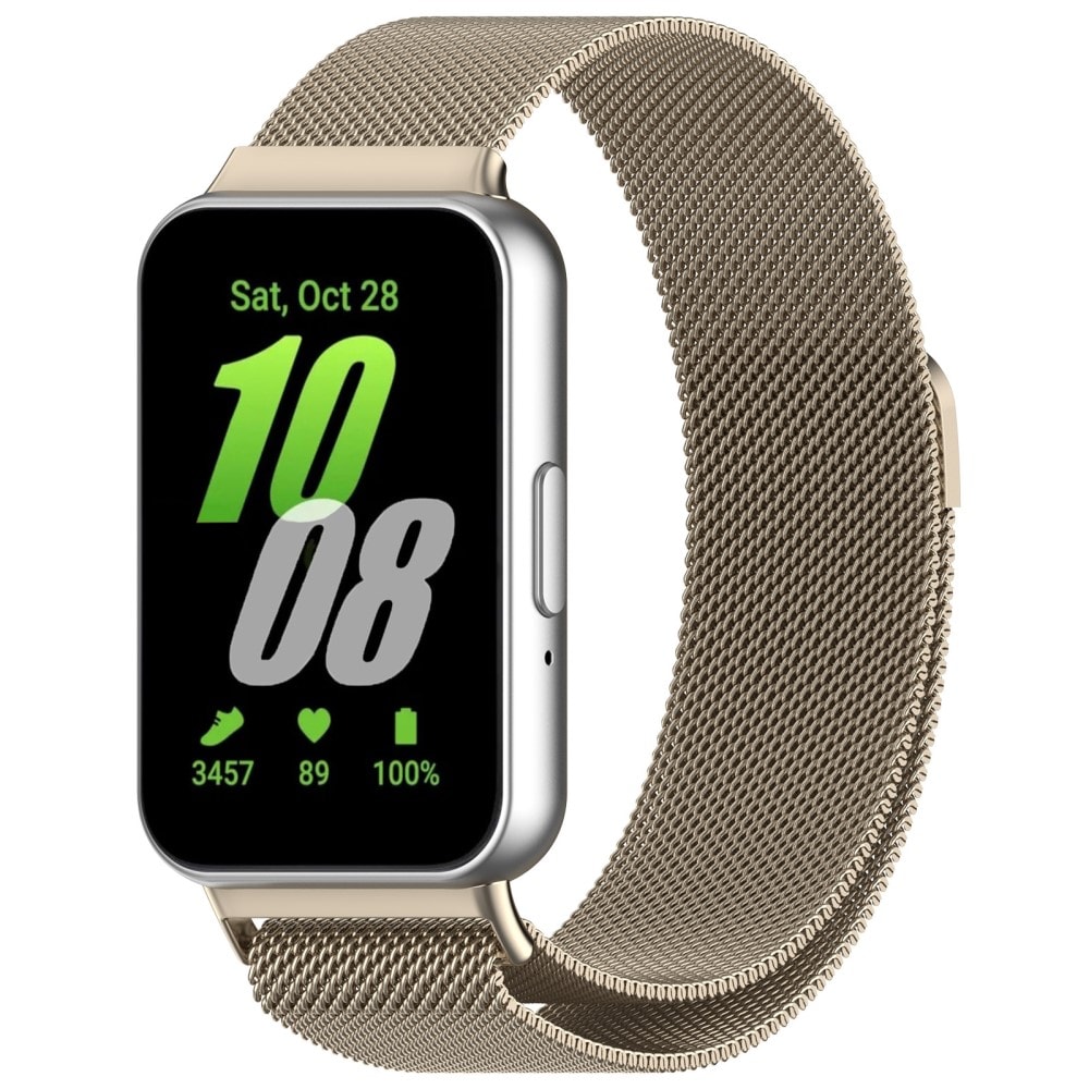 Samsung Galaxy Fit 3 Armband Milanese Loop, champagneguld