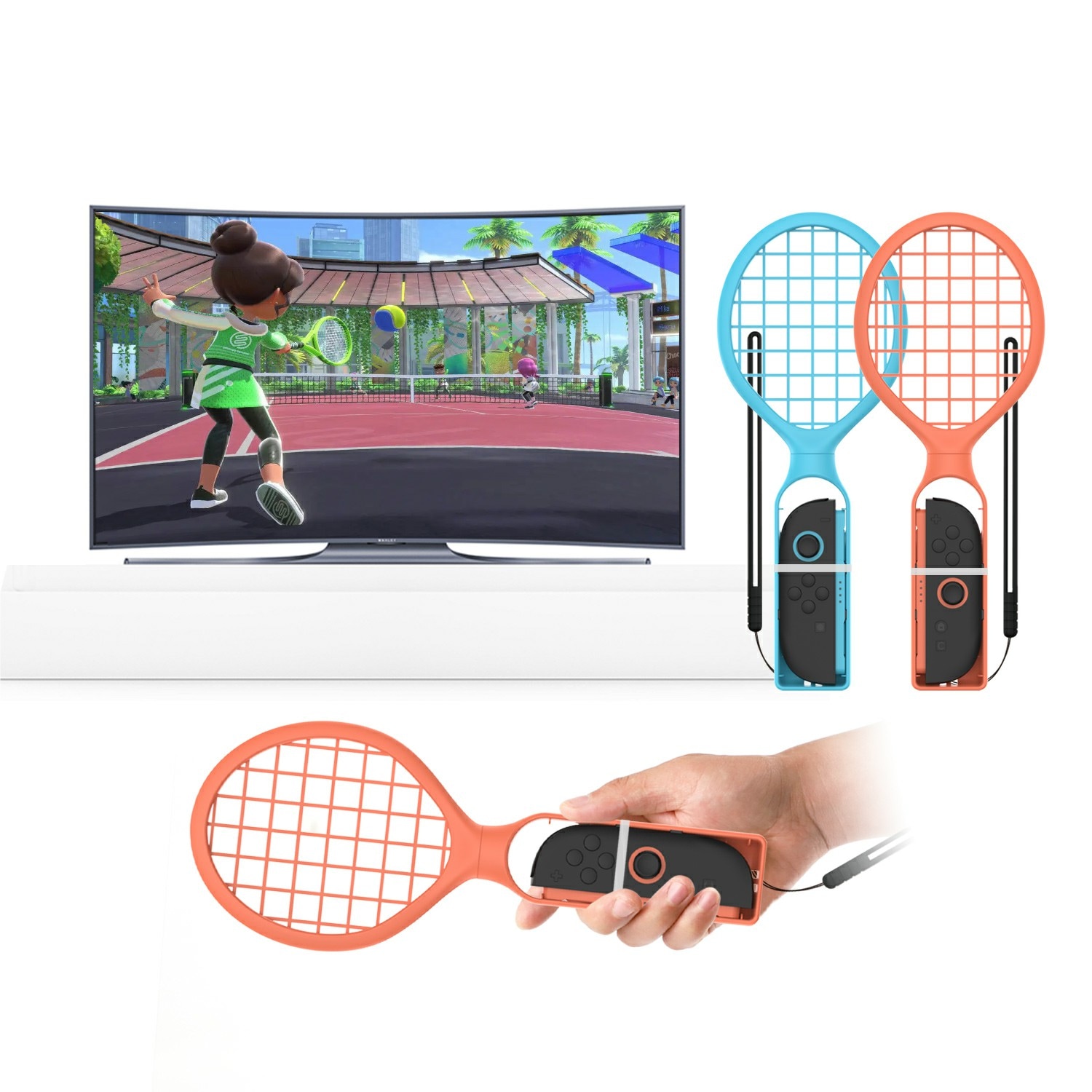 Nintendo Switch OLED Joy-Con rackets, Blå/Röd