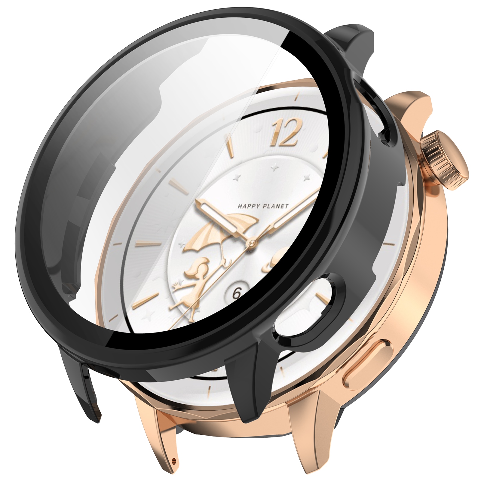  OnePlus Watch 3 43mm Heltäckande skal med inbyggt skärmskydd, Svart