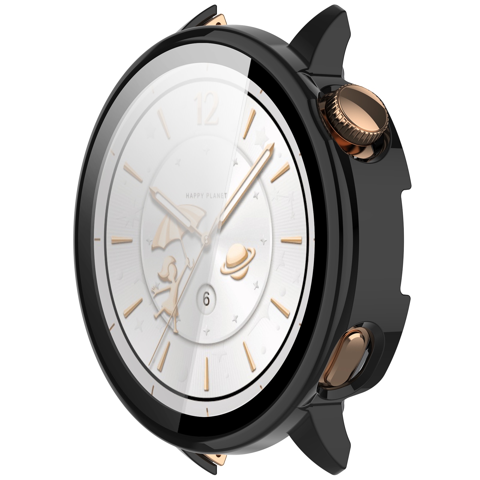  OnePlus Watch 3 43mm Heltäckande skal med inbyggt skärmskydd, Svart