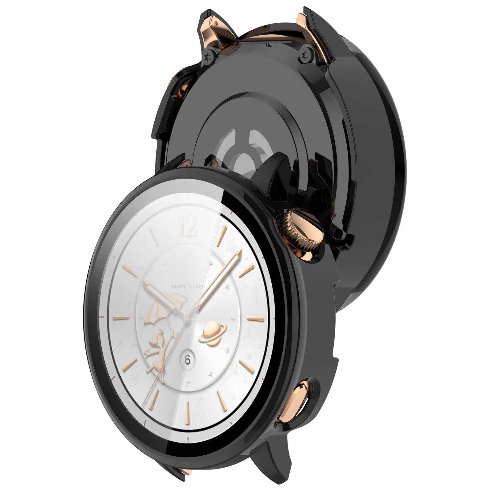  OnePlus Watch 3 43mm Heltäckande skal med inbyggt skärmskydd, Svart