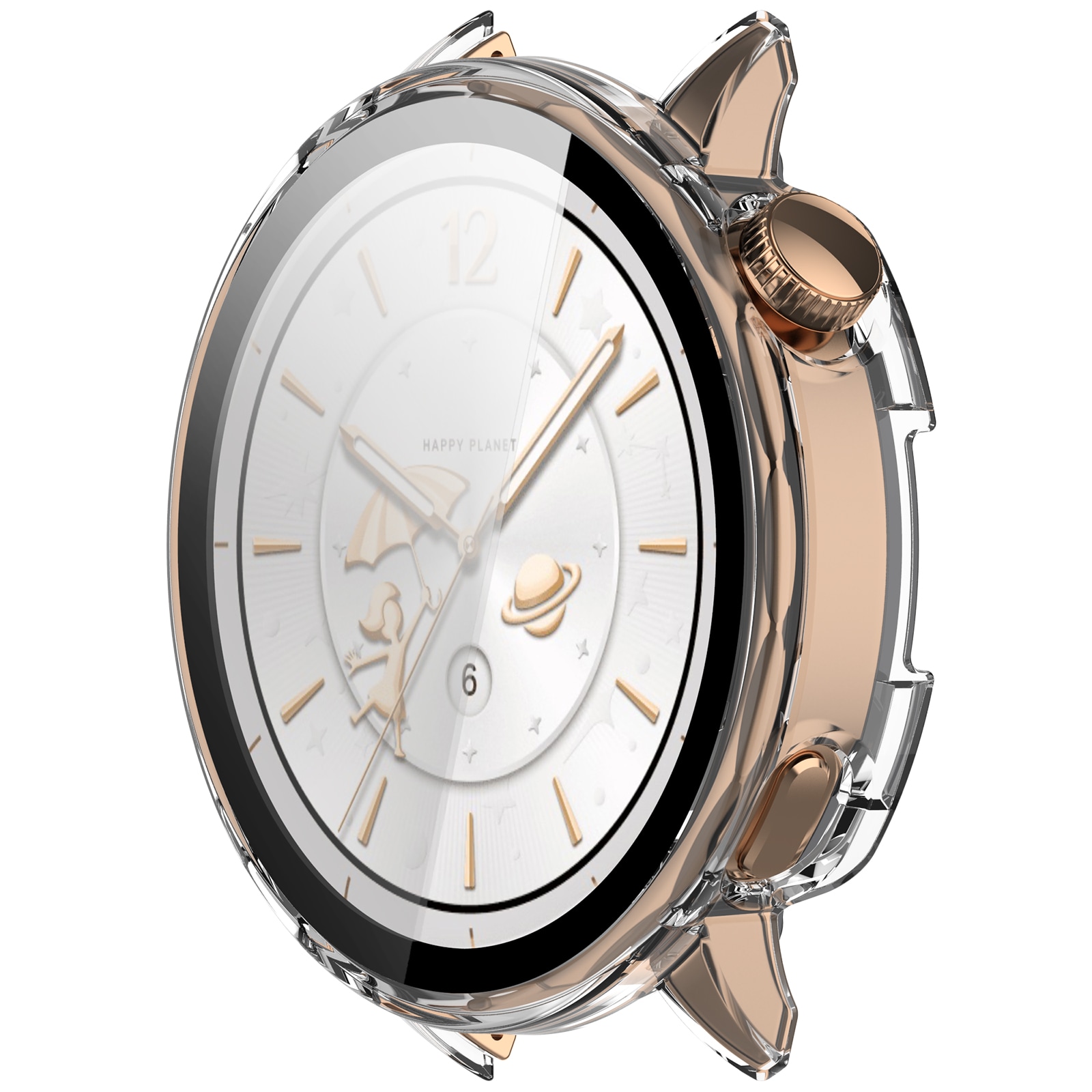  OnePlus Watch 3 43mm Heltäckande skal med inbyggt skärmskydd, Genomskinlig