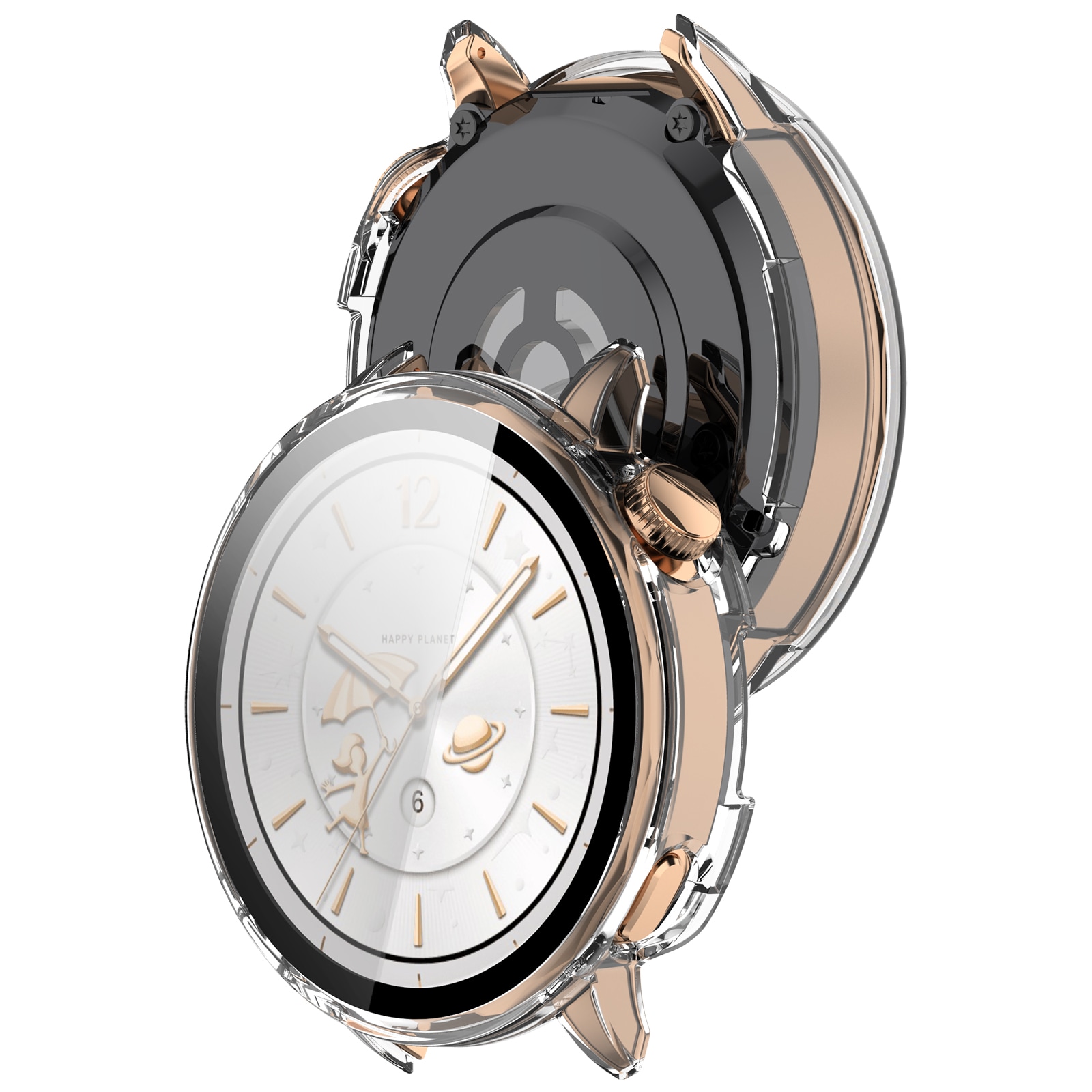  OnePlus Watch 3 43mm Heltäckande skal med inbyggt skärmskydd, Genomskinlig