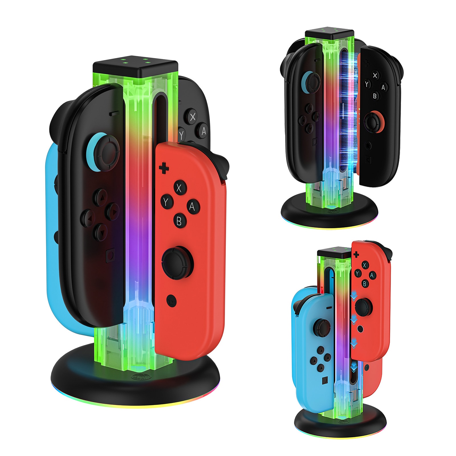 Nintendo Switch Joy-Con laddningsstation med RGB-belysning, Svart
