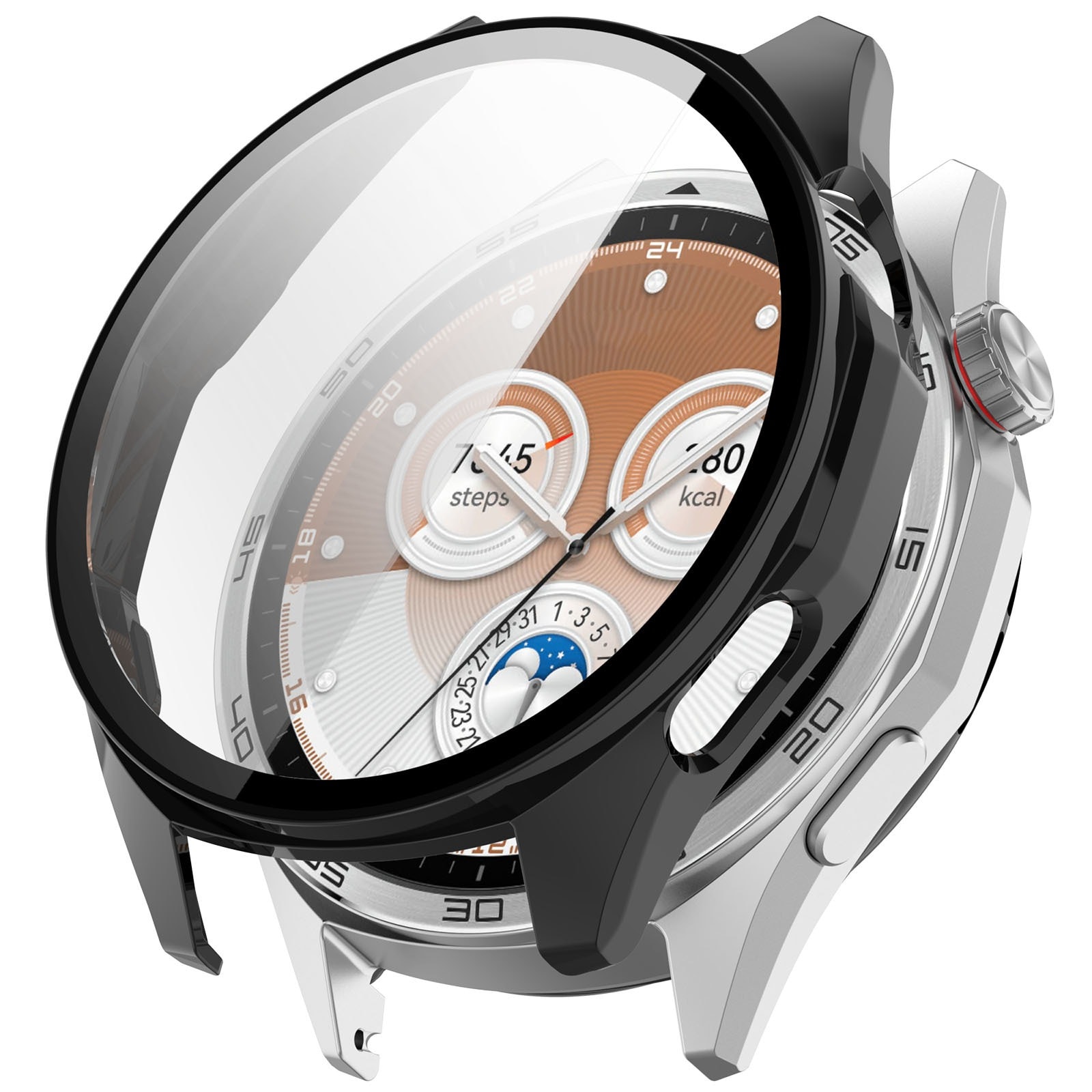 Huawei Watch GT 6 46mm Heltäckande skal med inbyggt skärmskydd, Svart