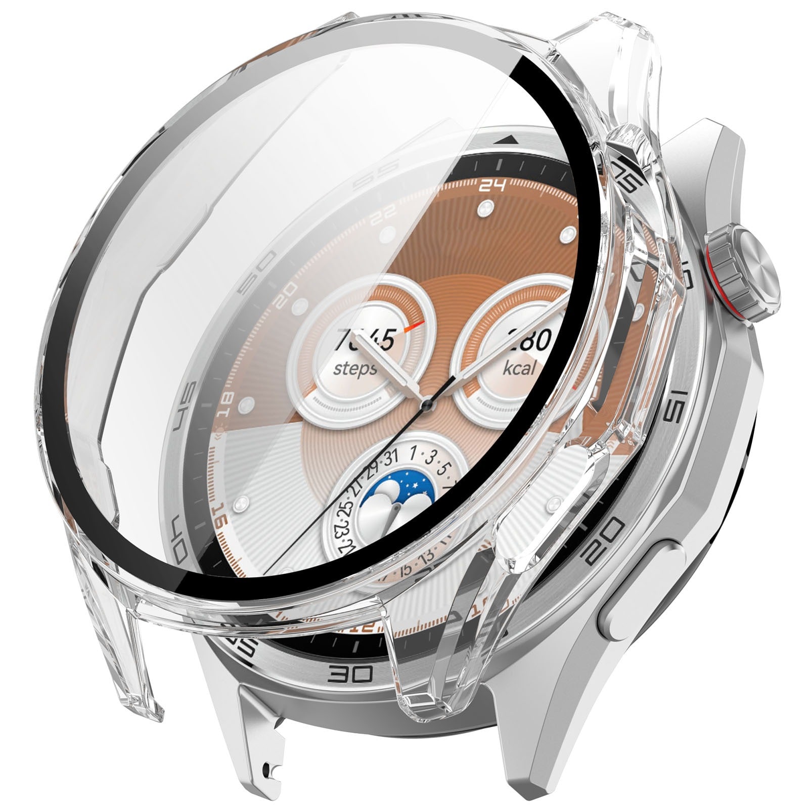 Huawei Watch GT 6 46mm Heltäckande skal med inbyggt skärmskydd, Genomskinlig