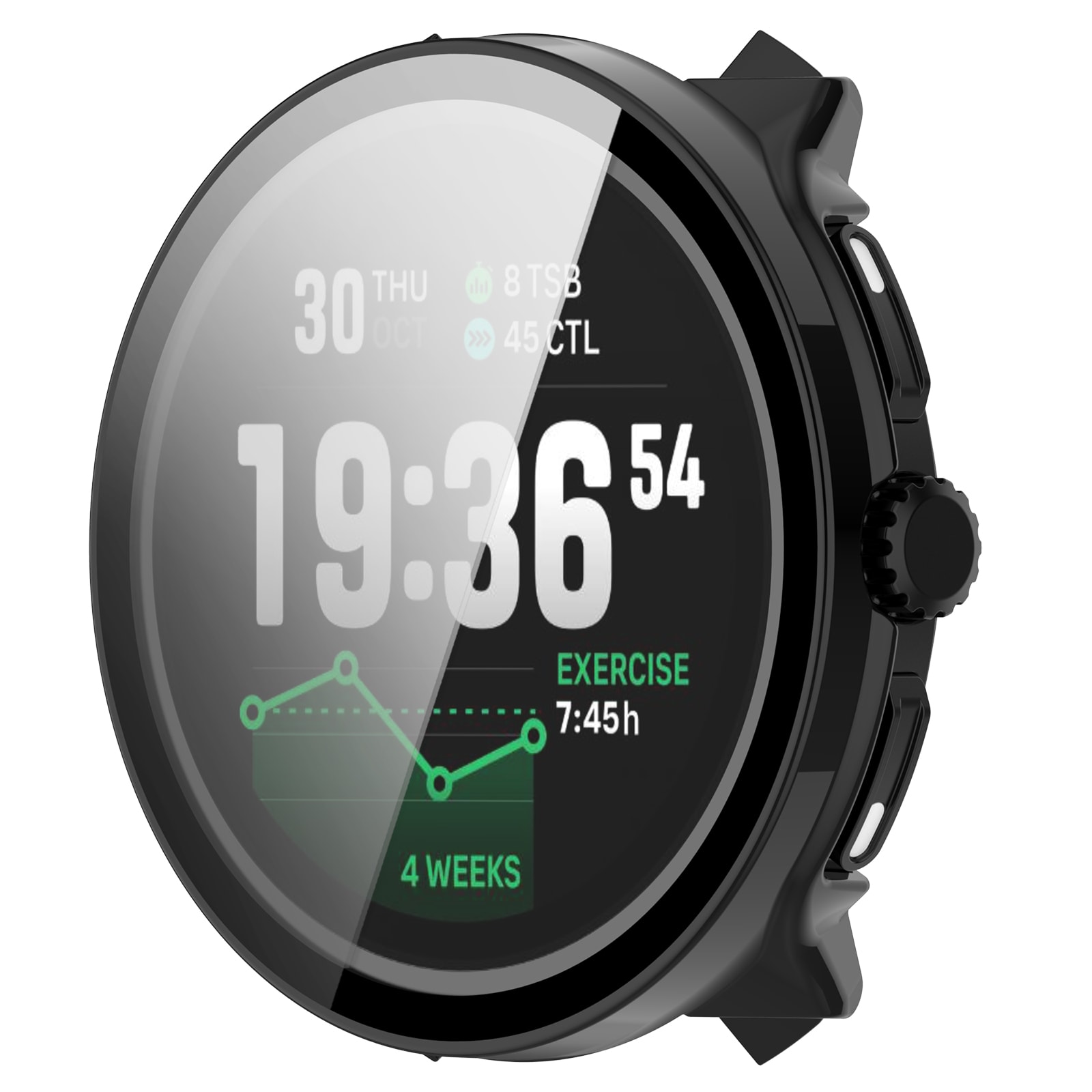 Suunto Race 2 Heltäckande skal med inbyggt skärmskydd, Svart