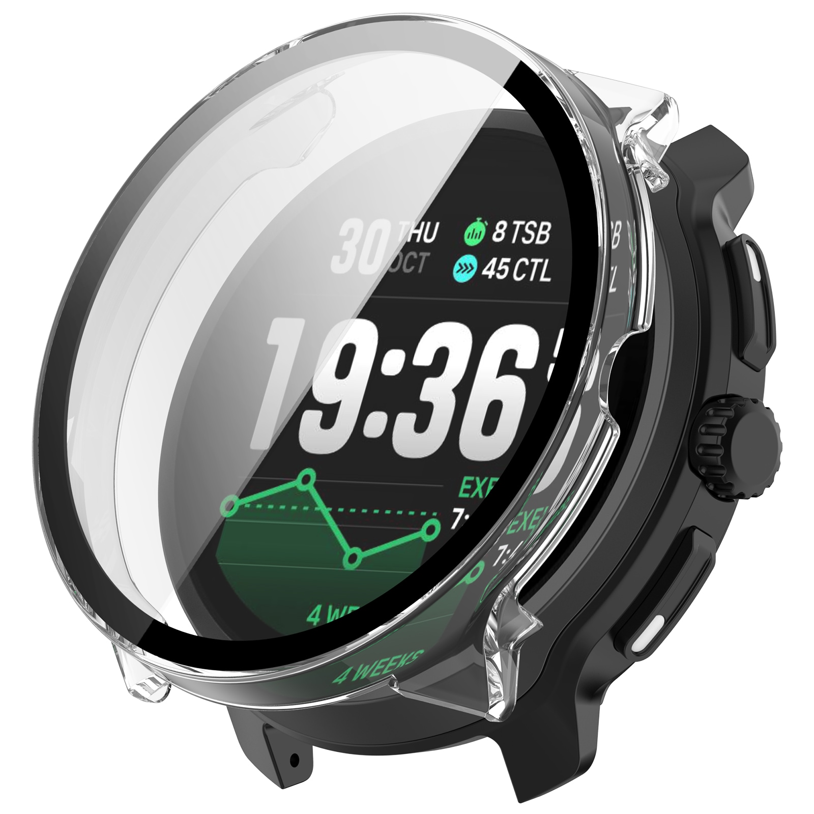 Suunto Race 2 Heltäckande skal med inbyggt skärmskydd, Genomskinlig
