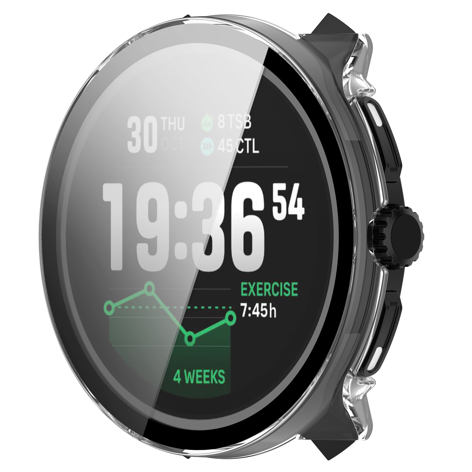 Suunto Race 2 Heltäckande skal med inbyggt skärmskydd, Genomskinlig