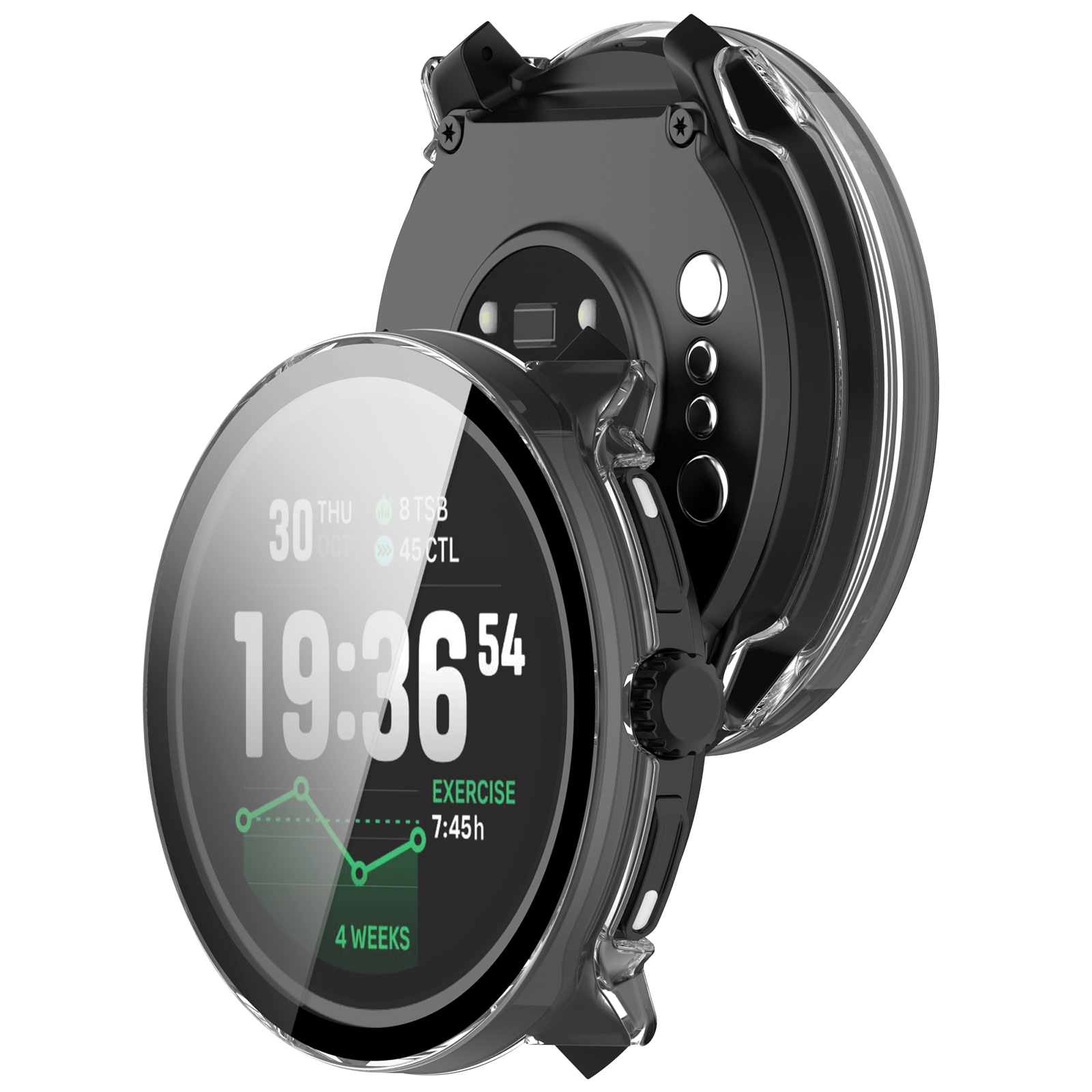 Suunto Race 2 Heltäckande skal med inbyggt skärmskydd, Genomskinlig