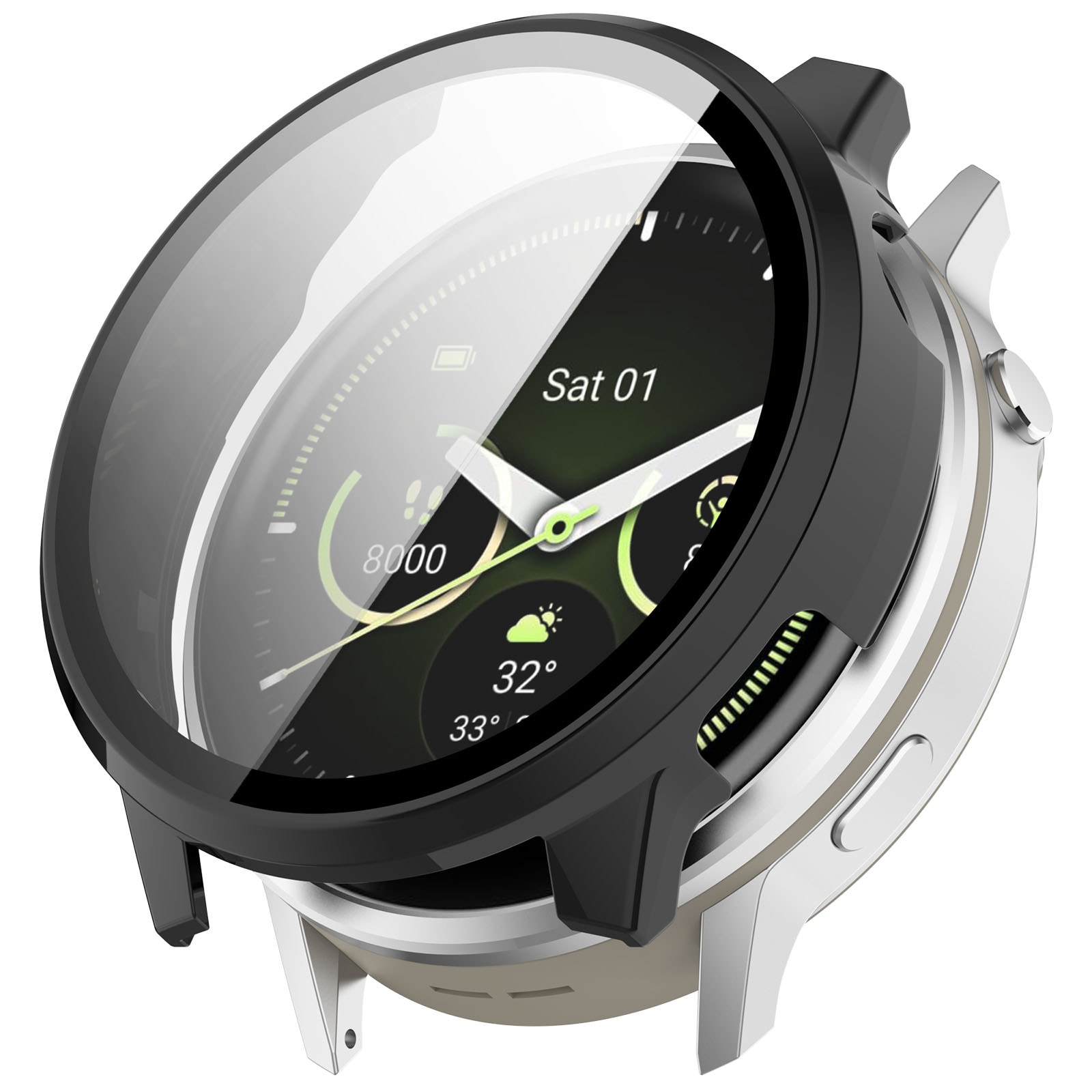 Garmin Venu 4 45mm Heltäckande skal med inbyggt skärmskydd, Svart