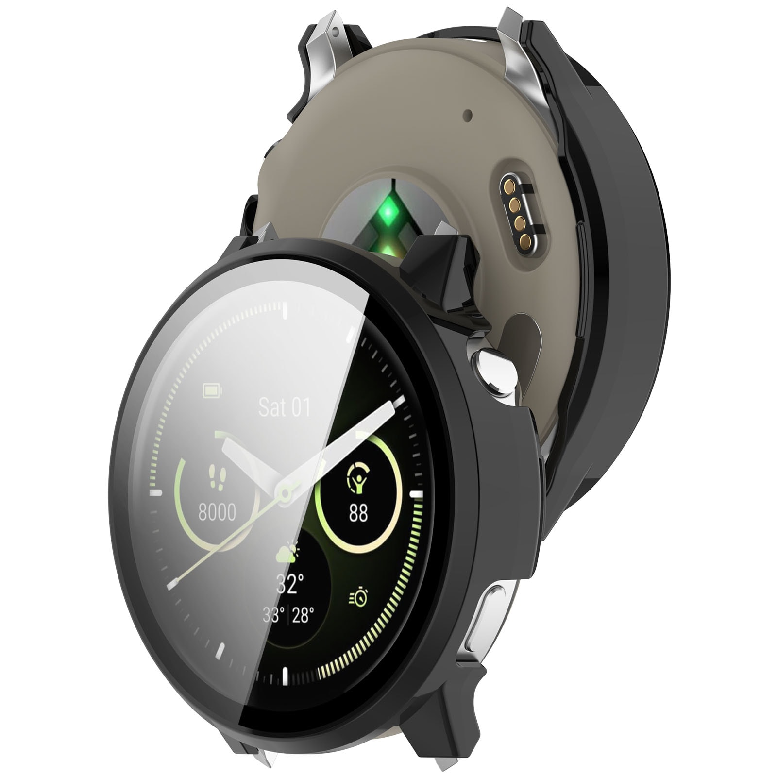 Garmin Venu 4 41mm Heltäckande skal med inbyggt skärmskydd, Svart