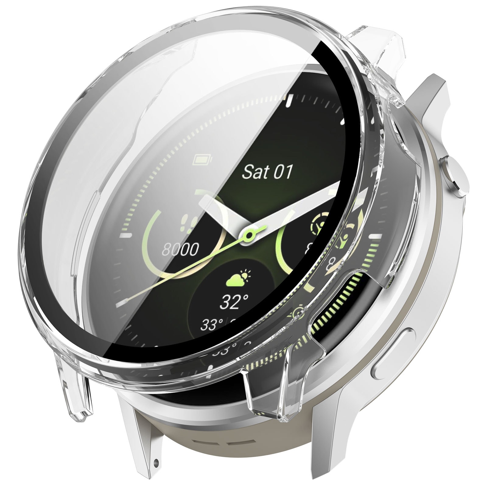 Garmin Venu 4 41mm Heltäckande skal med inbyggt skärmskydd, Genomskinlig