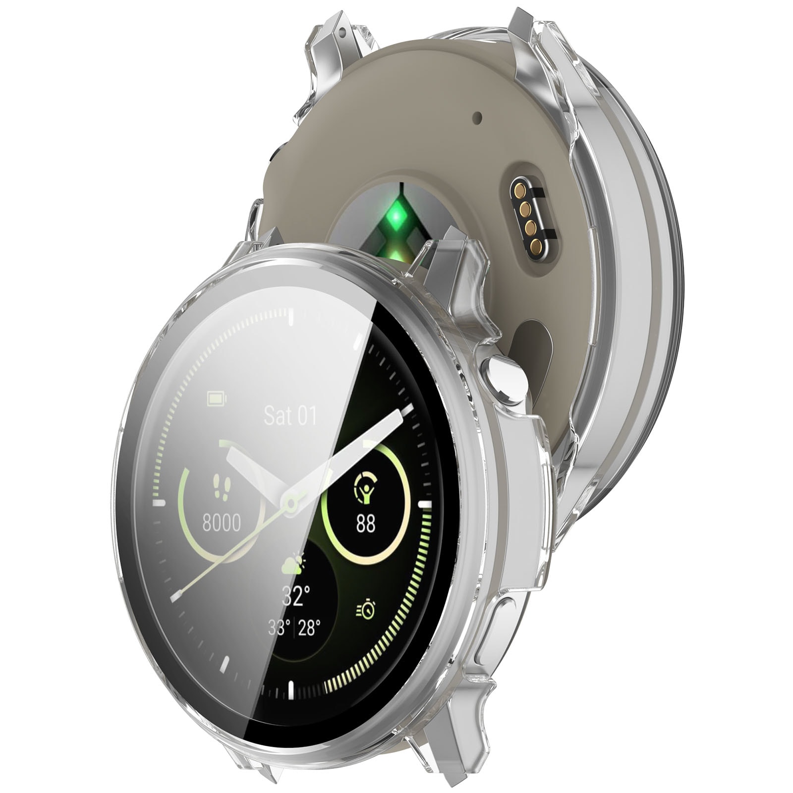Garmin Venu 4 41mm Heltäckande skal med inbyggt skärmskydd, Genomskinlig