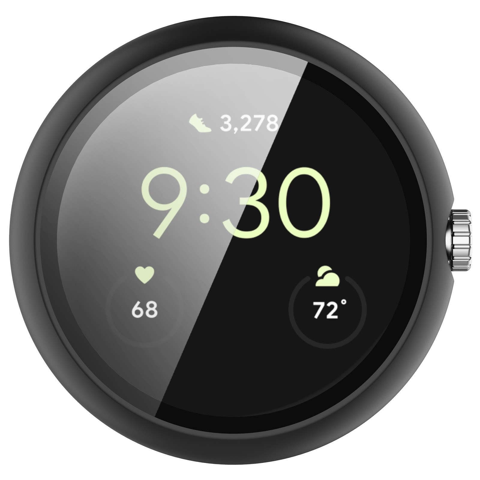 Google Pixel Watch 4 41mm Heltäckande skal med inbyggt skärmskydd, Svart