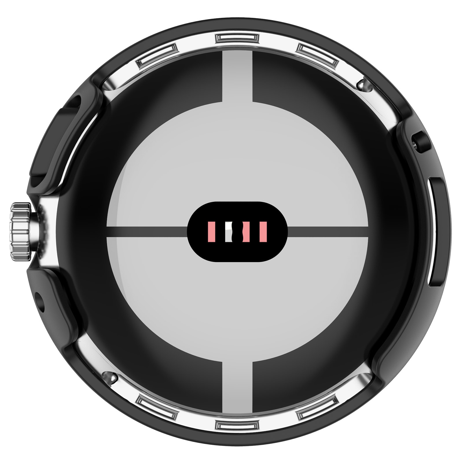 Google Pixel Watch 4 45mm Heltäckande skal med inbyggt skärmskydd, Svart