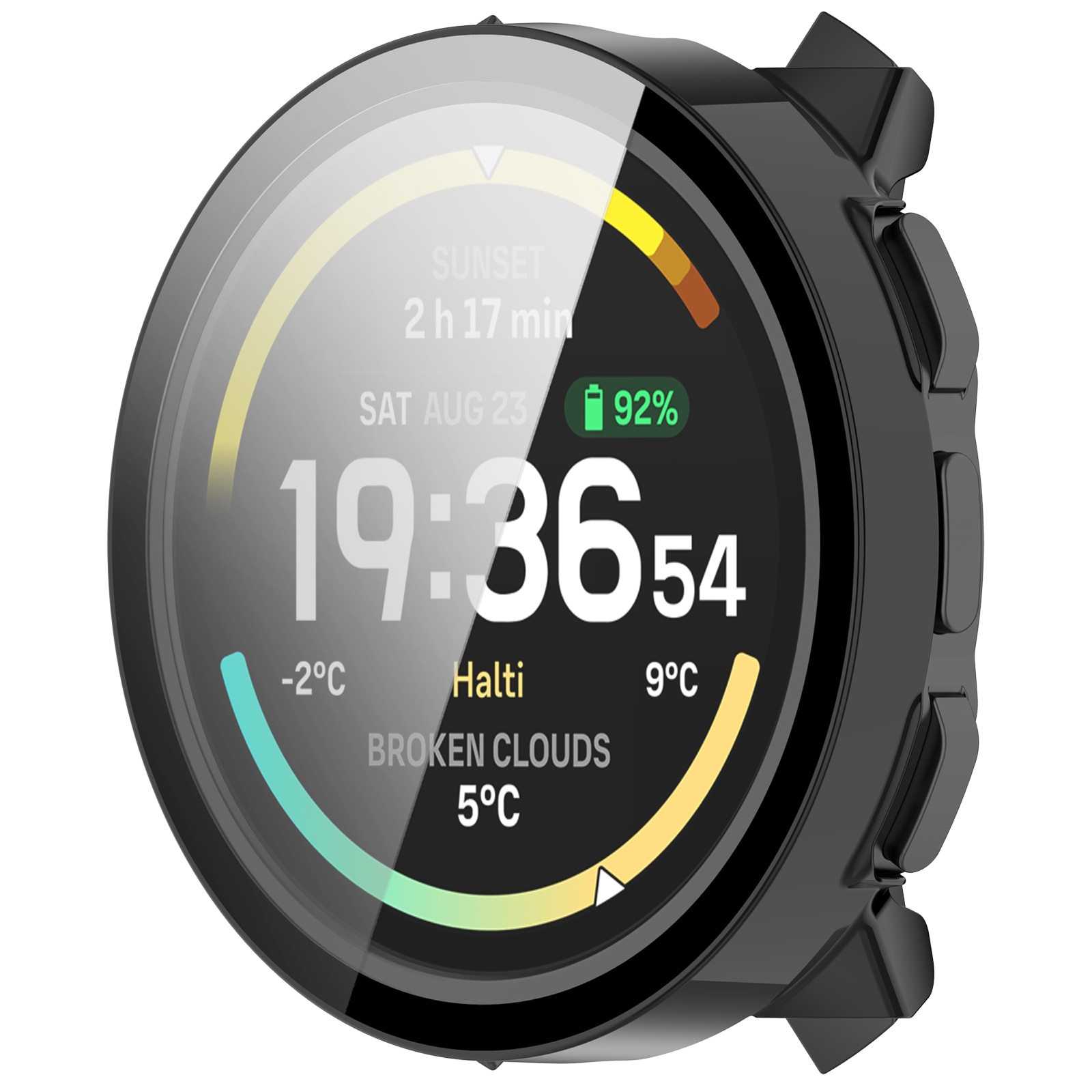 Suunto Vertical 2 Heltäckande skal med inbyggt skärmskydd, Svart