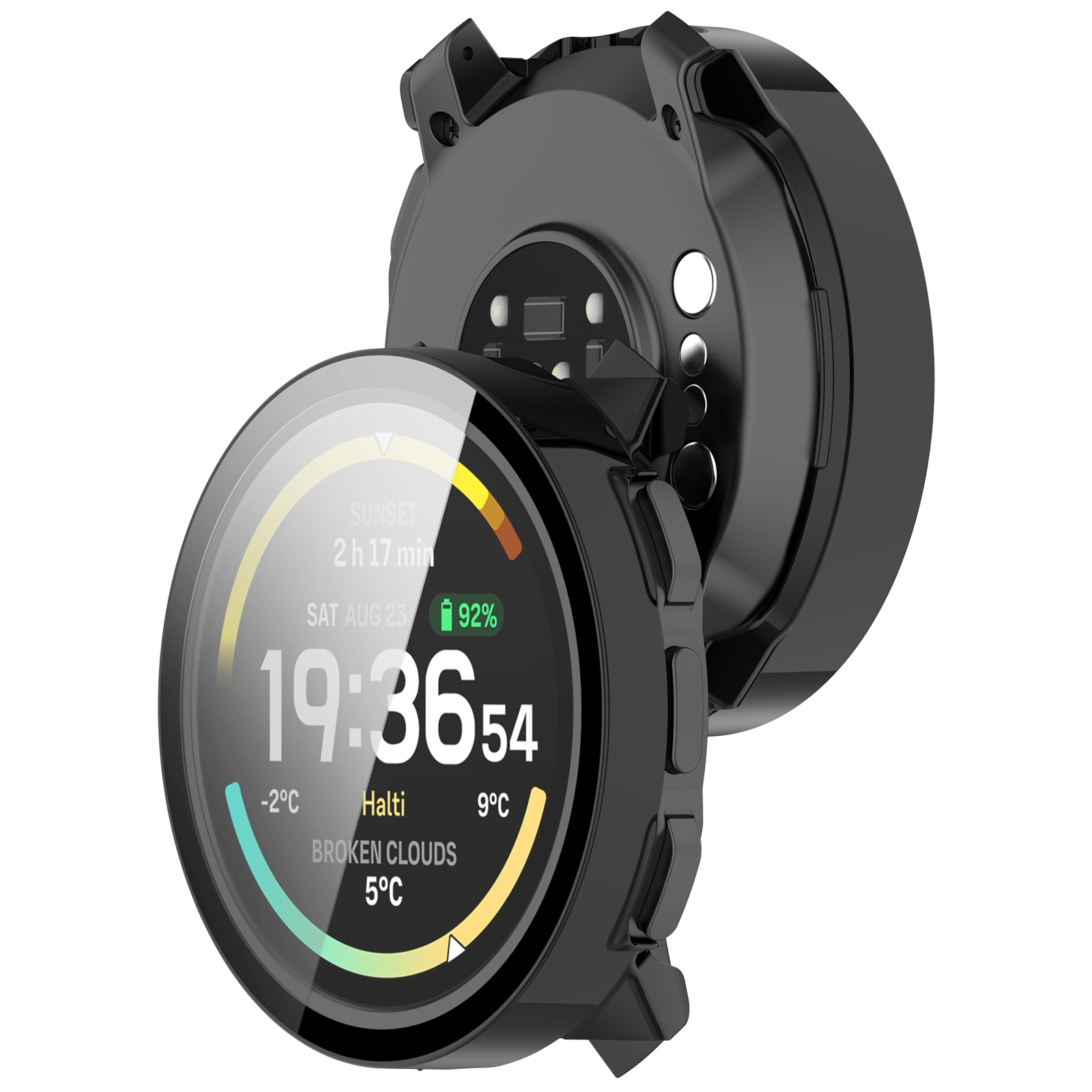 Suunto Vertical 2 Heltäckande skal med inbyggt skärmskydd, Svart