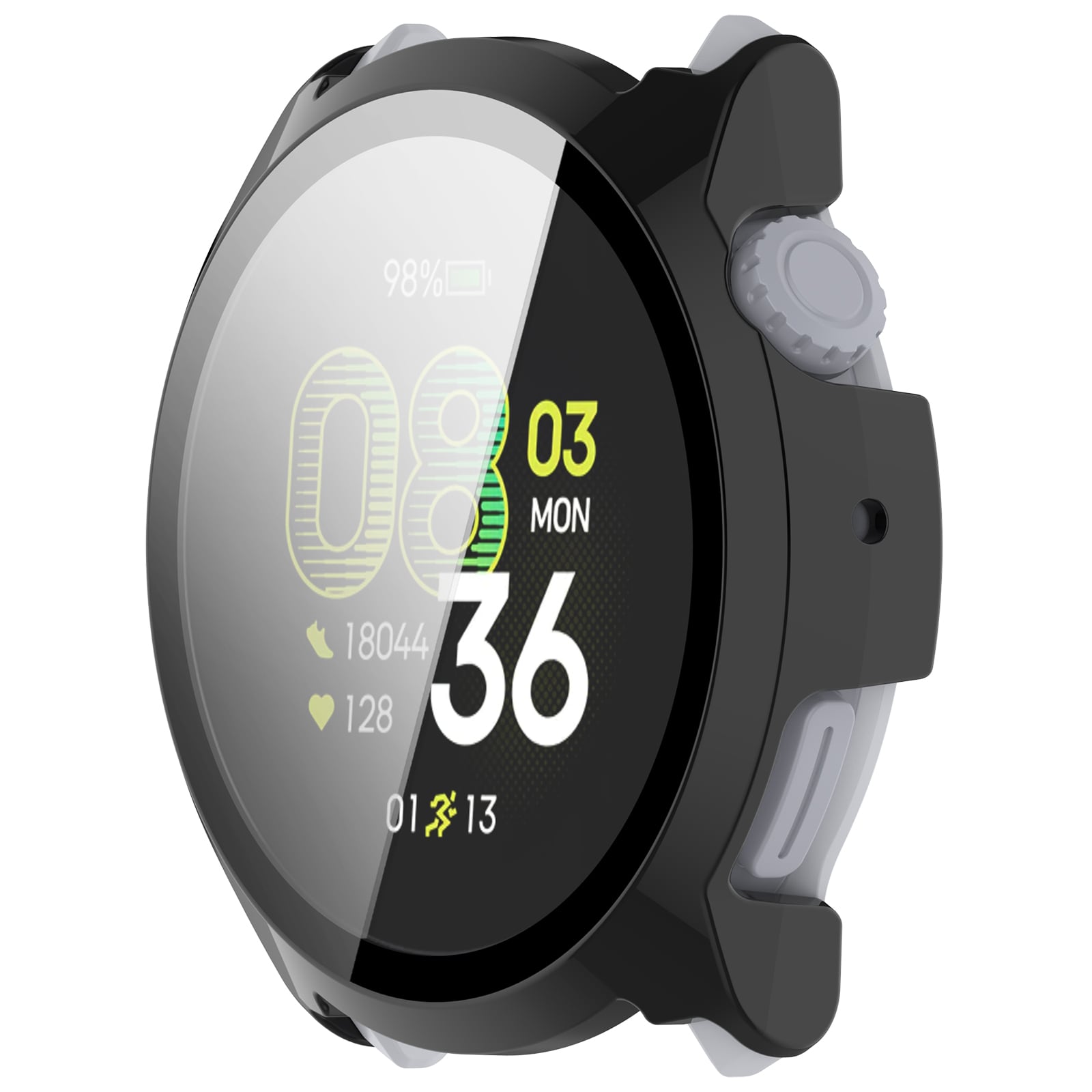 Coros Pace 4 Heltäckande skal med inbyggt skärmskydd, Svart