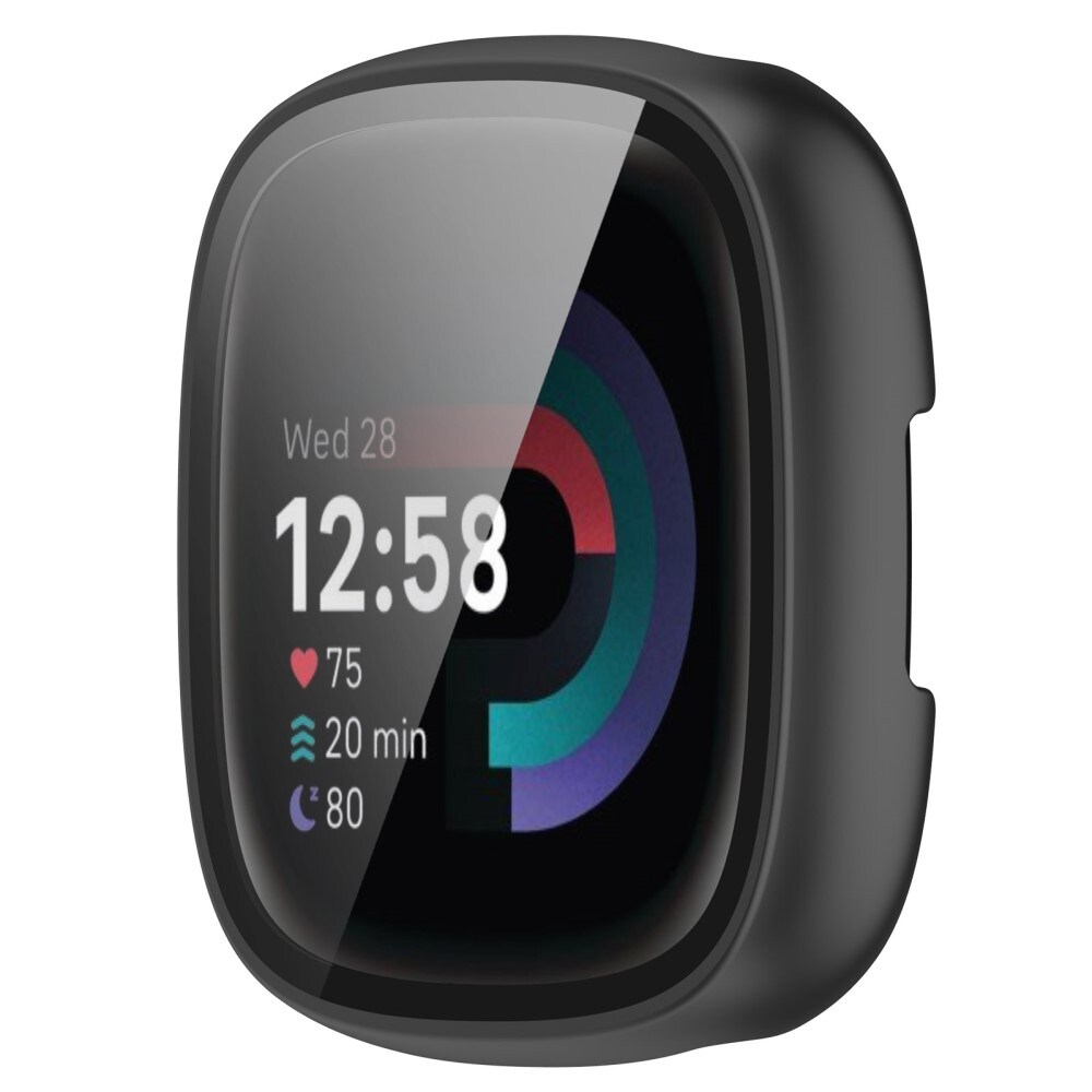 Fitbit Versa 4 Heltäckande skal med inbyggt skärmskydd, svart