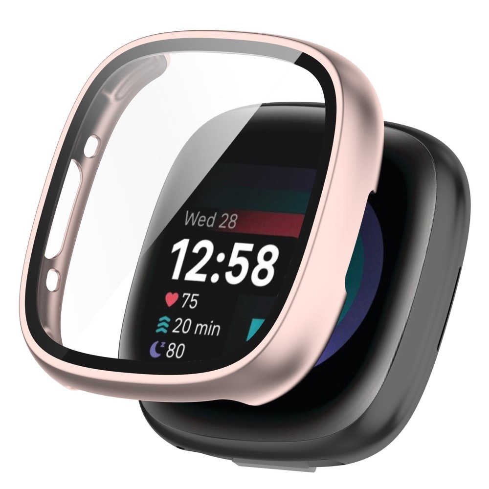 Fitbit Sense 2 Heltäckande skal med inbyggt skärmskydd, roséguld