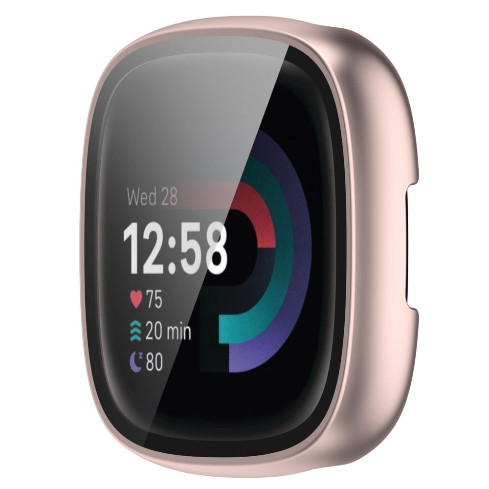 Fitbit Versa 4 Heltäckande skal med inbyggt skärmskydd, roséguld