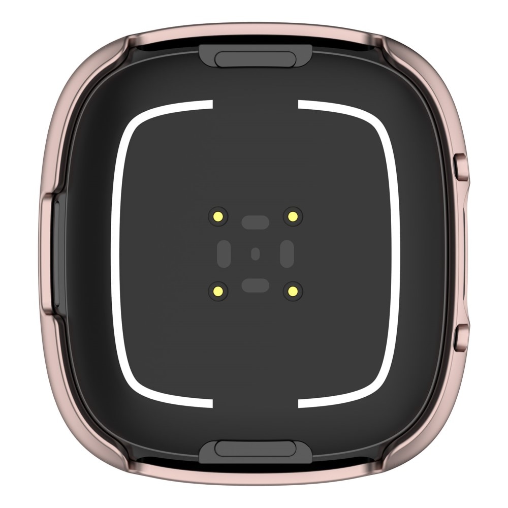 Fitbit Versa 4 Heltäckande skal med inbyggt skärmskydd, roséguld