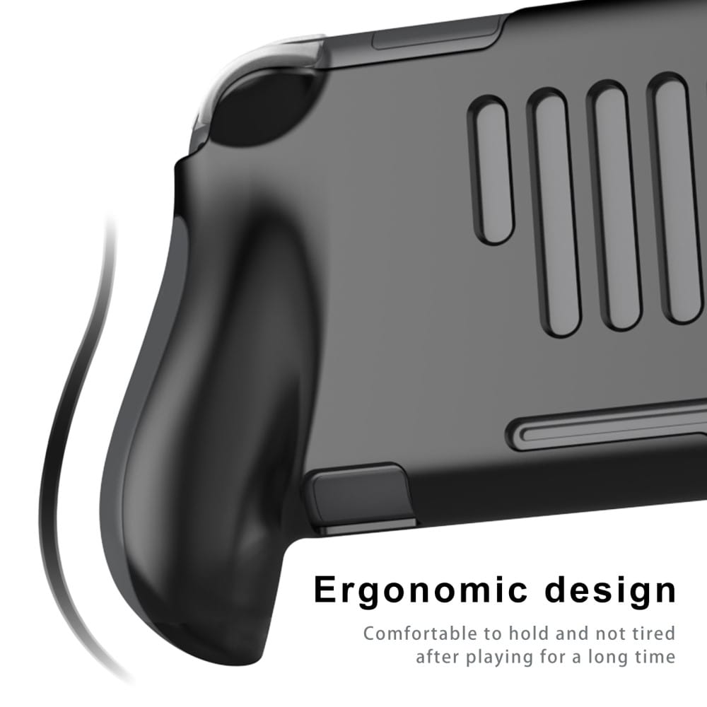 Nintendo Switch Lite TPU-skal med ergonomiska handtag, grå