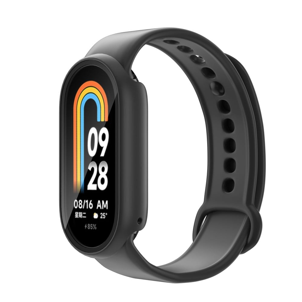 Xiaomi Smart Band 8 Heltäckande skal med inbyggt skärmskydd, svart