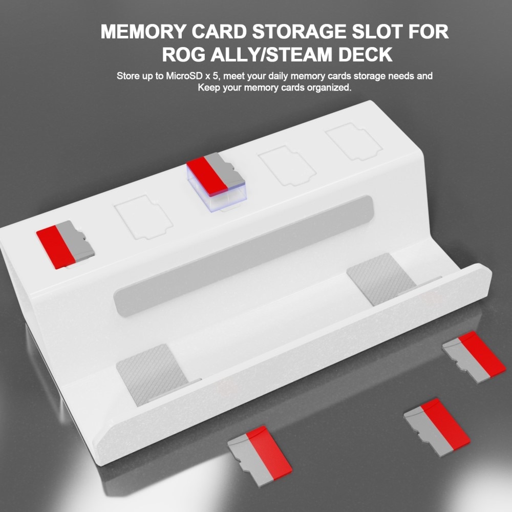 Steam Deck Ställ med minneskorthållare, vit